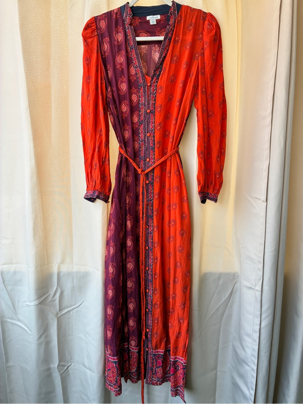 Sundance Bondi Beauty Paisley Lightweight Cotton Belted Dress XS